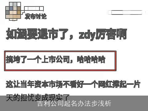 吉利公司起名办法步浅析