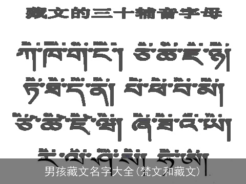 男孩藏文名字大全(梵文和藏文)