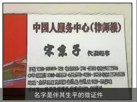 名字是伴其生平的微证件
