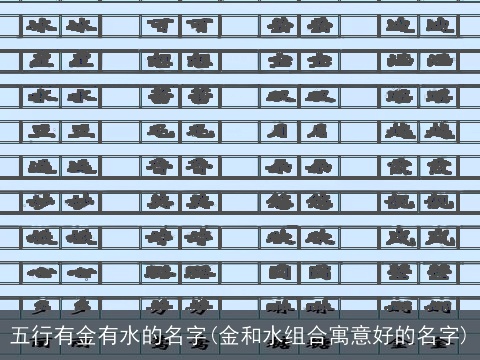 五行有金有水的名字(金和水组合寓意好的名字)