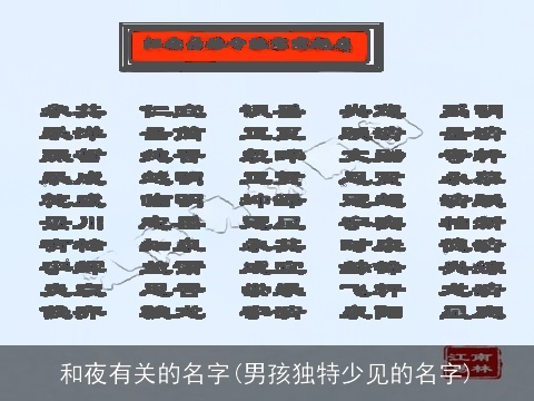 和夜有关的名字(男孩独特少见的名字)