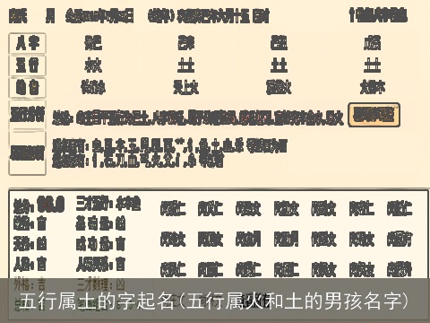 五行属土的字起名(五行属火和土的男孩名字)