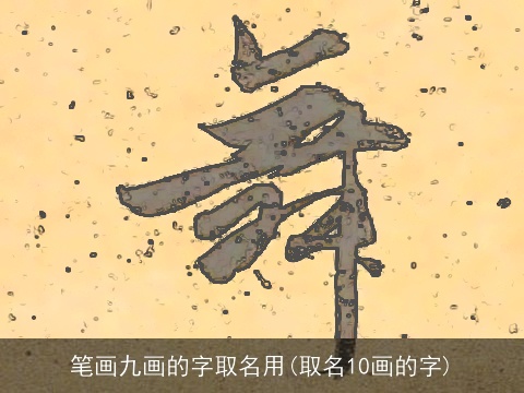 笔画九画的字取名用(取名10画的字)