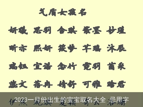 2023一月份出生的宝宝取名大全 忌用字