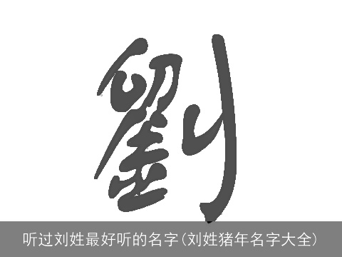 听过刘姓最好听的名字(刘姓猪年名字大全)