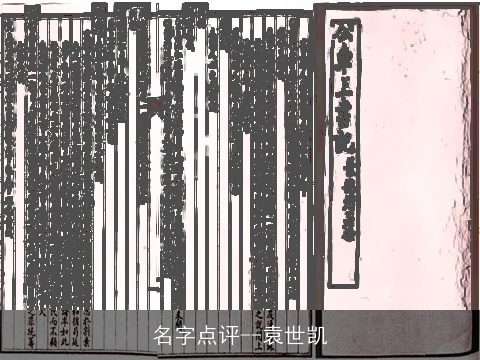 名字点评--袁世凯