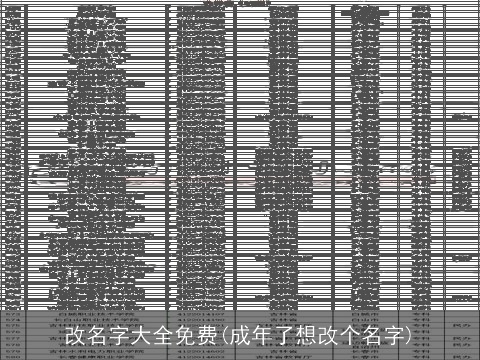 改名字大全免费(成年了想改个名字)