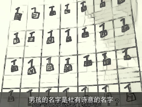 男孩的名字是杜有诗意的名字