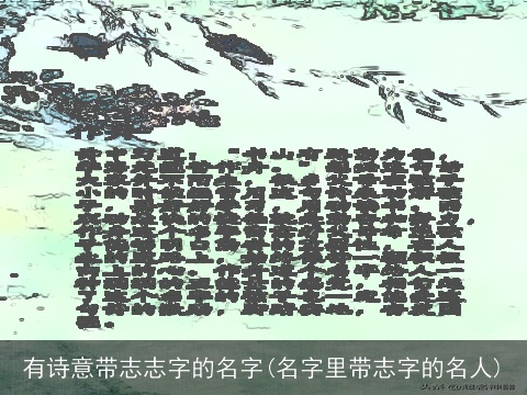 有诗意带志志字的名字(名字里带志字的名人)