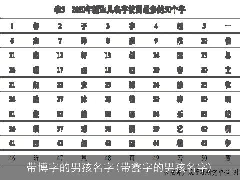 带博字的男孩名字(带鑫字的男孩名字)