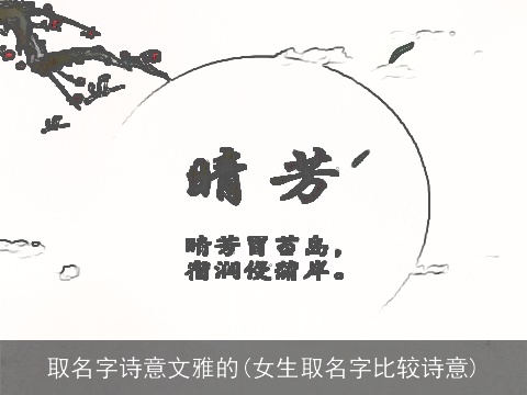 取名字诗意文雅的(女生取名字比较诗意)