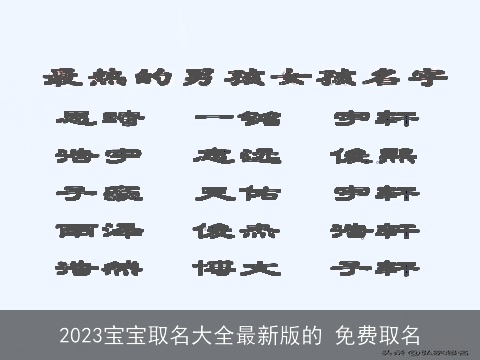 2023宝宝取名大全最新版的 免费取名