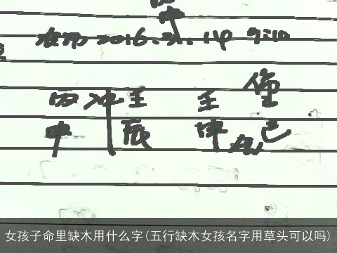 女孩子命里缺木用什么字(五行缺木女孩名字用草头可以吗)