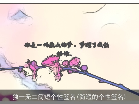独一无二简短个性签名(简短的个性签名)