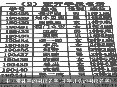 中间带礼字的男孩名字(礼字开头的男孩名字)