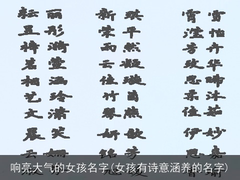 响亮大气的女孩名字(女孩有诗意涵养的名字)