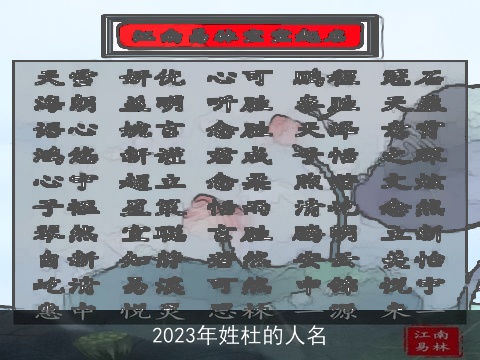 2023年姓杜的人名