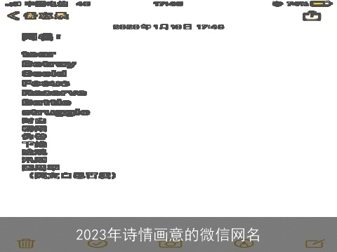 2023年诗情画意的微信网名