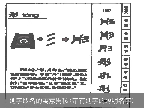 延字取名的寓意男孩(带有延字的聪明名字)