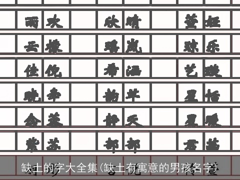 缺土的字大全集(缺土有寓意的男孩名字)