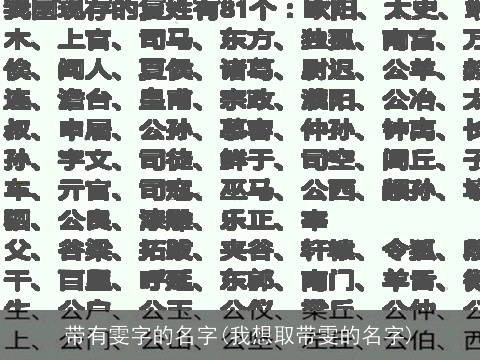带有雯字的名字(我想取带雯的名字)