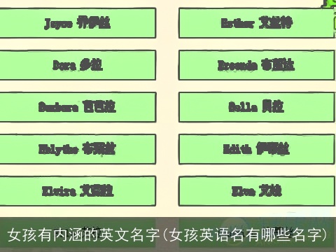女孩有内涵的英文名字(女孩英语名有哪些名字)