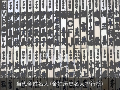 当代金姓名人(金姓历史名人排行榜)