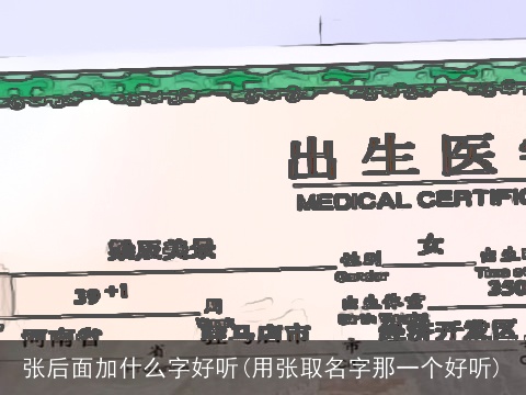 张后面加什么字好听(用张取名字那一个好听)