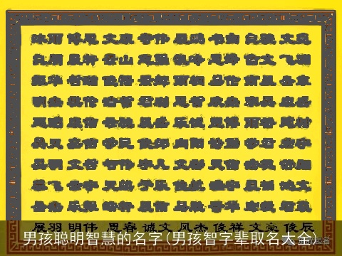 男孩聪明智慧的名字(男孩智字辈取名大全)