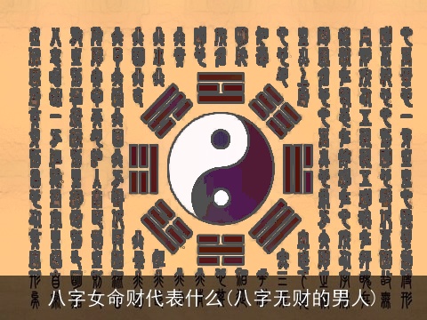 八字女命财代表什么(八字无财的男人)