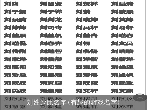 刘姓逗比名字(有趣的游戏名字)