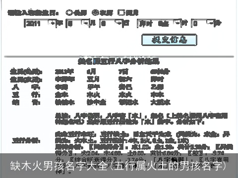 缺木火男孩名字大全(五行属火土的男孩名字)