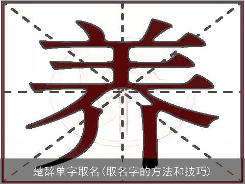 楚辞单字取名(取名字的方法和技巧)