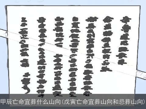 甲辰亡命宜葬什么山向(戊寅亡命宜葬山向和忌葬山向)
