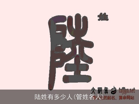陆姓有多少人(管姓名人)