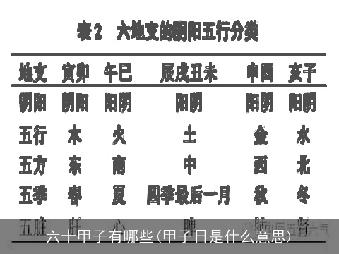 六十甲子有哪些(甲子日是什么意思)