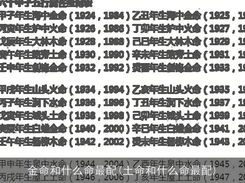 金命和什么命最配(土命和什么命最配)