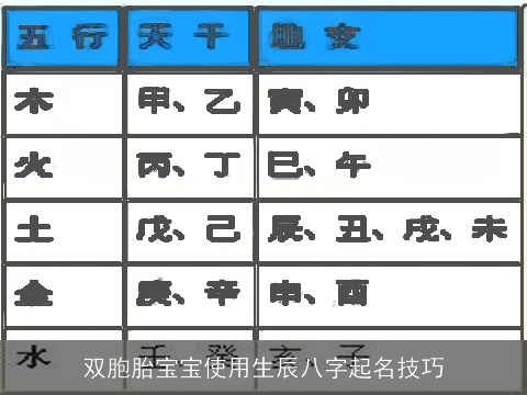 双胞胎宝宝使用生辰八字起名技巧