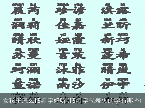 女孩子怎么取名字好听(取名字代表火的字有哪些)
