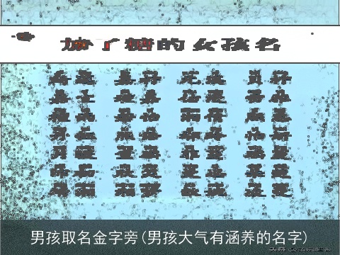 男孩取名金字旁(男孩大气有涵养的名字)
