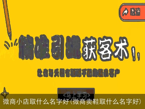 微商小店取什么名字好(微商卖鞋取什么名字好)