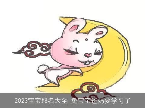 2023宝宝取名大全 兔宝宝爸妈要学习了