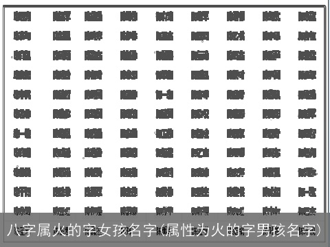 八字属火的字女孩名字(属性为火的字男孩名字)