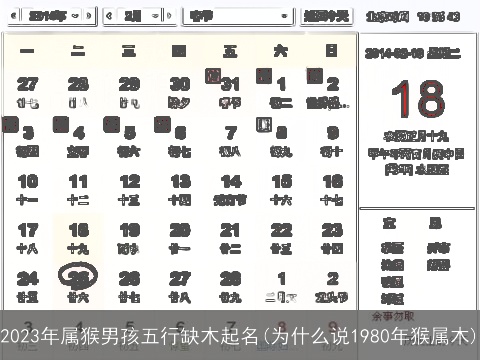 2023年属猴男孩五行缺木起名(为什么说1980年猴属木)