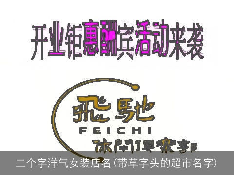 二个字洋气女装店名(带草字头的超市名字)