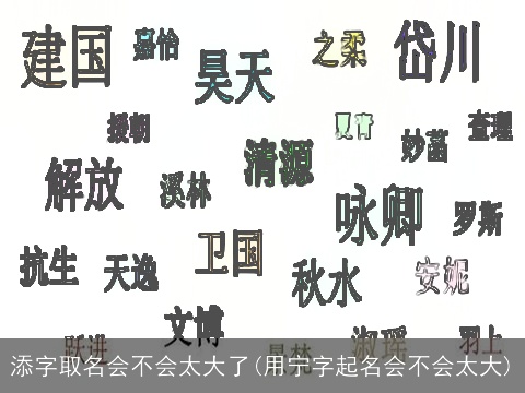 添字取名会不会太大了(用宁字起名会不会太大)