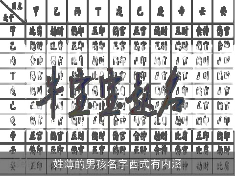 姓薄的男孩名字西式有内涵