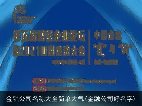 金融公司名称大全简单大气(金融公司好名字)