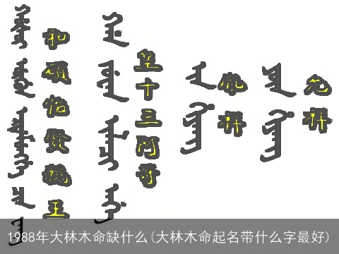 1988年大林木命缺什么(大林木命起名带什么字最好)