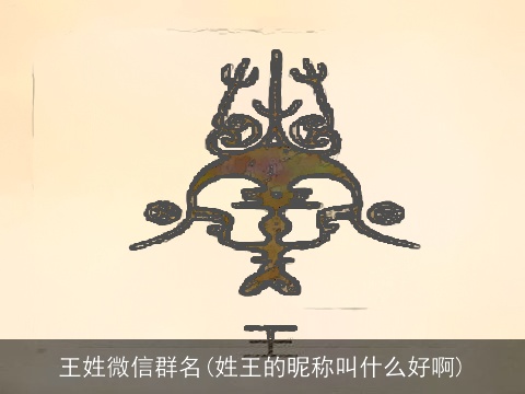 王姓微信群名(姓王的昵称叫什么好啊)